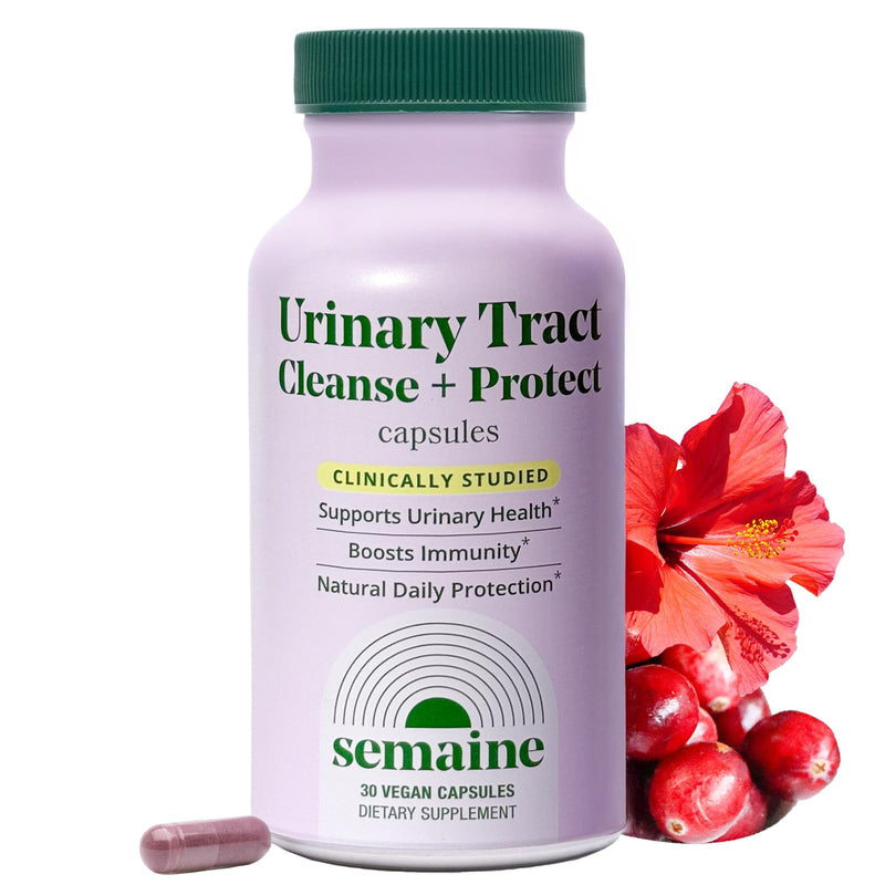 Semaine Urinary Tract Cleanse & Protect –30 Ct, Bladder Support Supplement For Women, Flushes Urinary Tract. Combines Cranberry Proanthocyanidins With Hibiscus.
