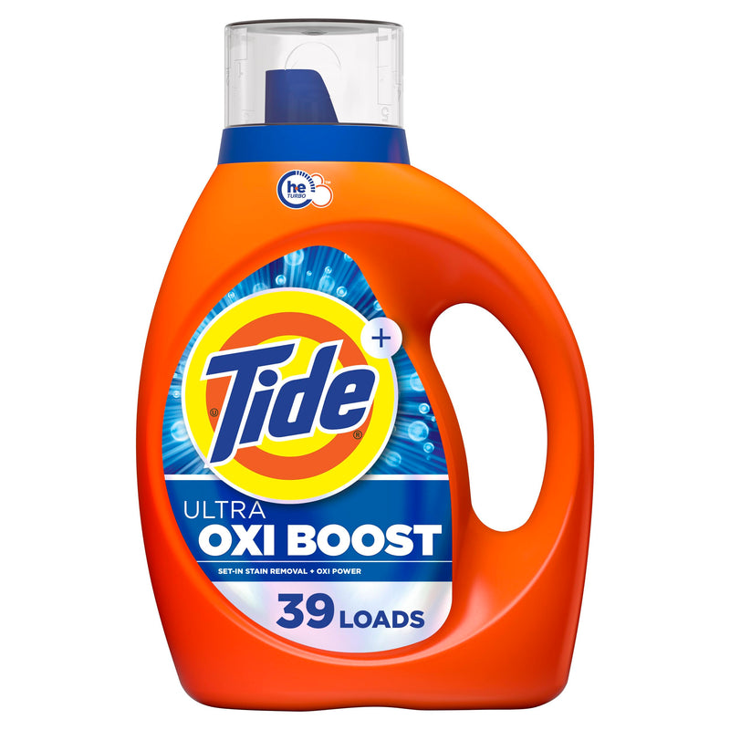 Tide Ultra Oxi Boost Liquid Laundry Detergent, 55 Fl Oz, 39 Loads, Advanced Stain Remover, Laundry Detergent Liquid With Extra Oxi Power