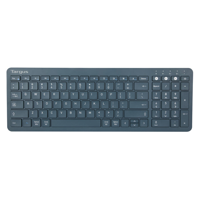 Targus Midsize Multi-Device Bluetooth Wireless Keyboard, Blue - Compatible With Chrome OS, Windows, Macos, Ios, And Android (PKB86302US)