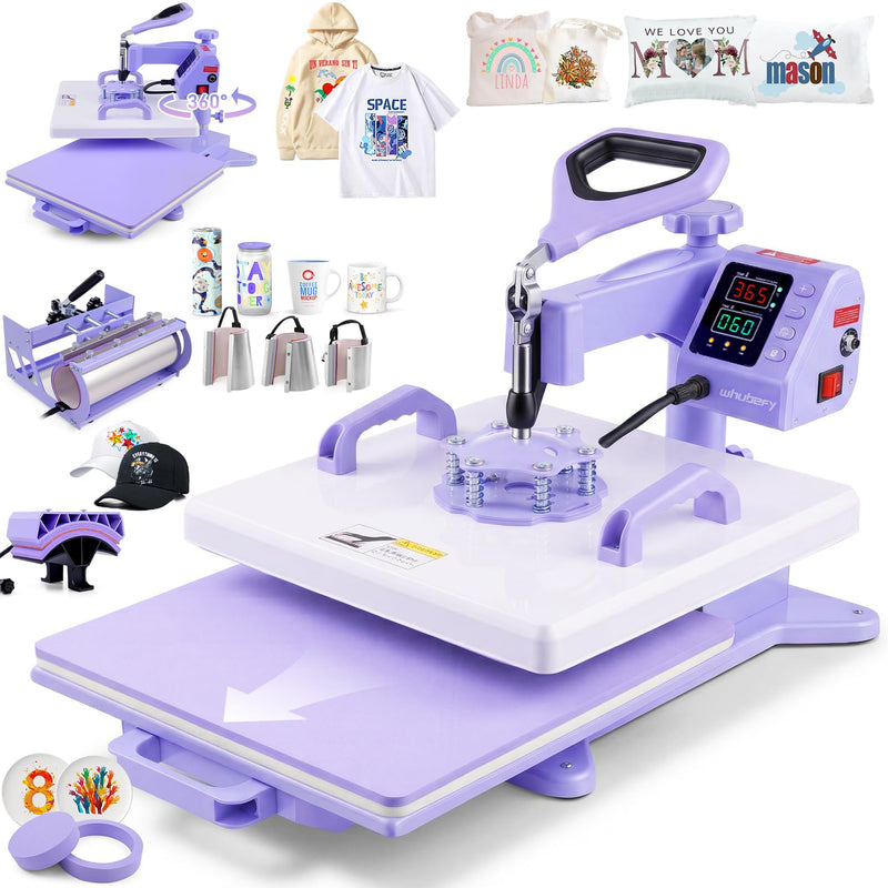 15X15 Heat Press 8 In 1 With 30Oz Tumbler Press, Slide Out & 360°Swing Away (LOCAL PICKUP ONLY)