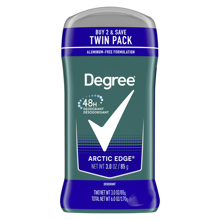 Degree Men Original Deodorant 48-Hour Odor Protection Arctic Edge Deodorant For Men 3 Oz, Twin Pack