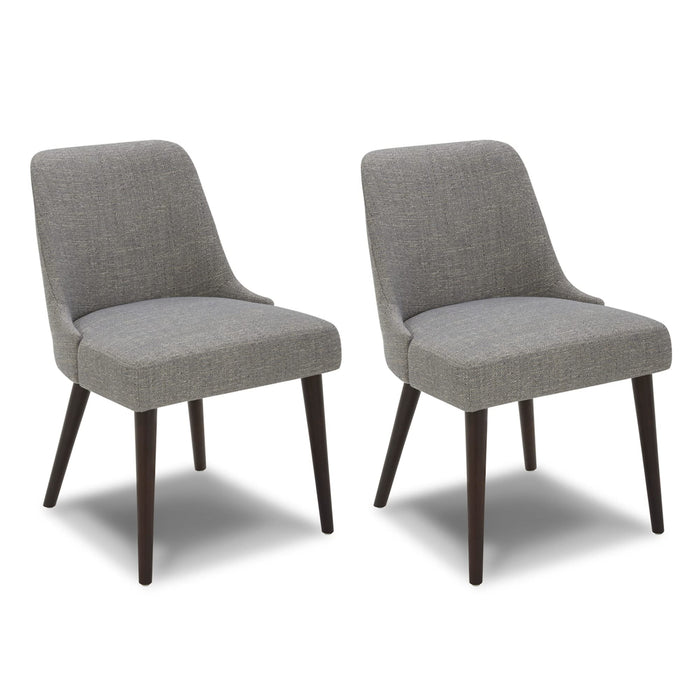 CHITA Mid-Century Modern Dining Chair, Upholstered Fabric Accent Chair,Set Of 2, Fog (LOCAL PICKUP ONLY)
