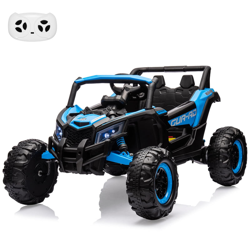24V Ride On Car For Kids W/Remote Control, Battery Powered Off-Road UTV, 400W Motors,19" Spacious Seat, 4 Shock Absorbers, 4.5 Mph Max Speed, Music, LED Lights, Electric Car For Big Kids, Blue (LOCAL PICKUP ONLY)