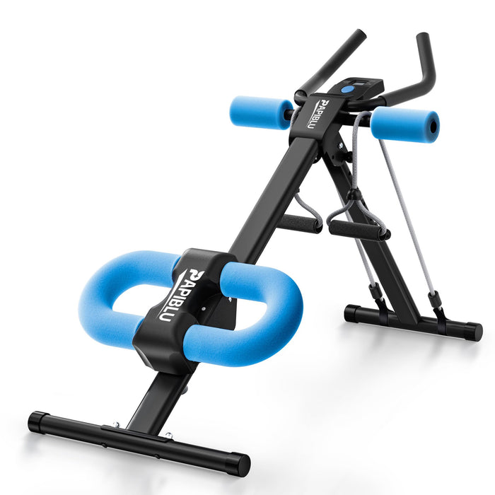 Abdominal Trainers - Adjustable Ab Trainer Machine, Foldable Abdominal Workout Equipment With Knee Protection - Home Gym Core Strength Trainer For Men & Women (Blue) (LOCAL PICKUP ONLY)