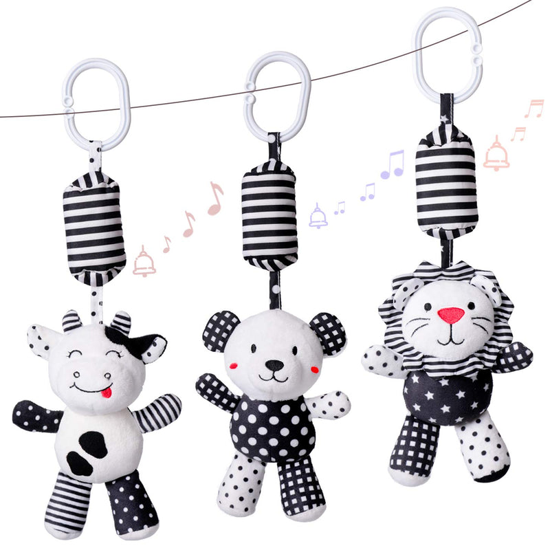 Rolimate Baby Toy Cartoon Animal Stuffed Hanging Rattle Toys, Baby Bed Crib Car Seat Travel Stroller Soft Plush Toys With Wind Chimes, Best Birthday Gift For Newborn 0-18 Month