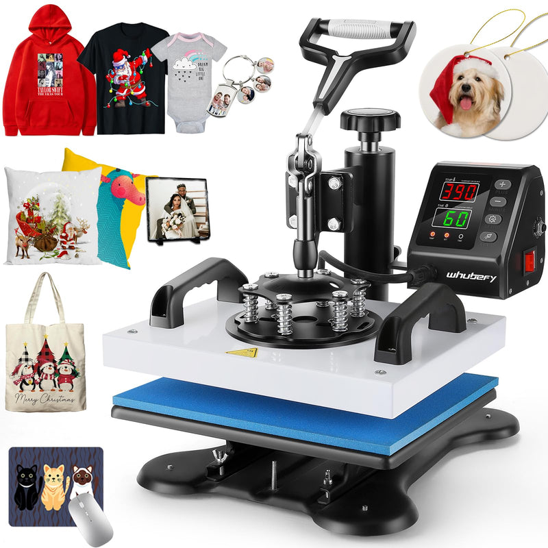 Whubefy Shirt Press Machine 12X10, Swing Away Heat Press Machine For T-Shirt Printing, High-Security HTV Vinyl Heat Press For Sublimation, Pillow Bag, Ceramic Heat Transfer Printer (LOCAL PICKUP ONLY)