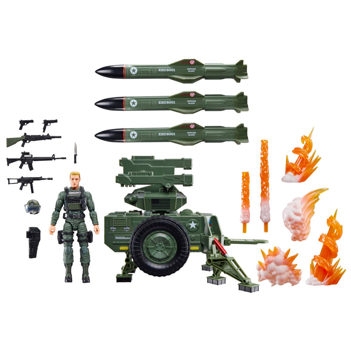 G.I. Joe Classified Series #182, Clayton “Hawk” Abernathy With M.M.S. (Mobile Missile System) Towable Vehicle, Collectible 6 Inch Action Figure Set