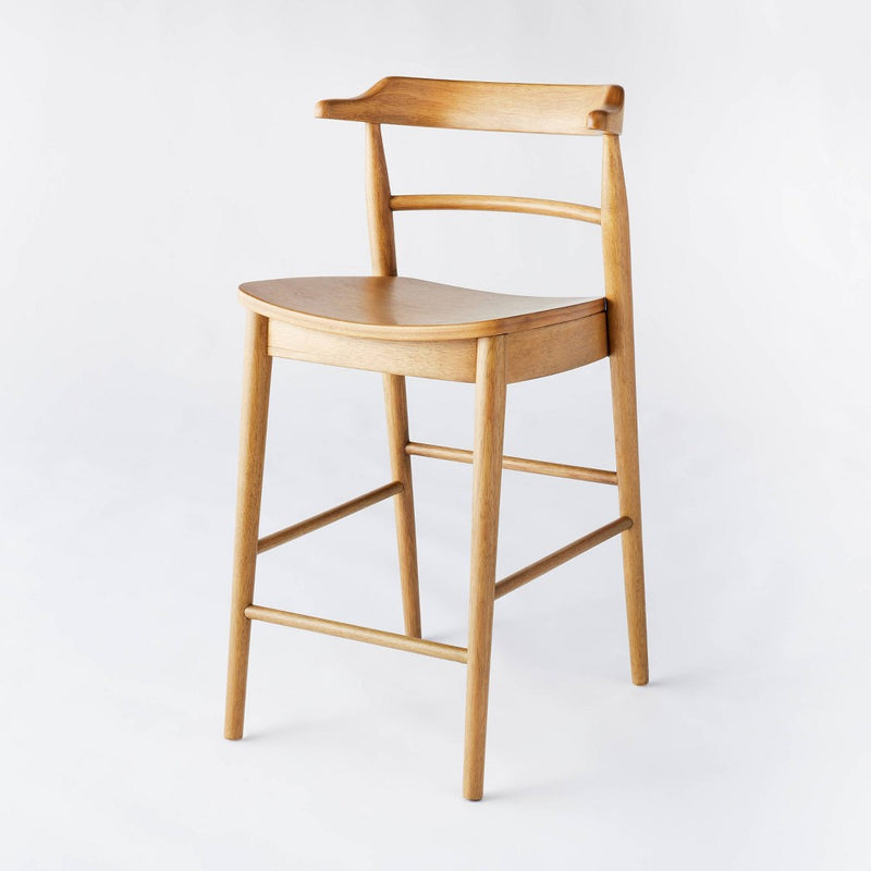 Kaysville Curved Back Wood Counter Height Barstool Natural - Threshold designed with Studio McGee (LOCAL PICKUP ONLY)