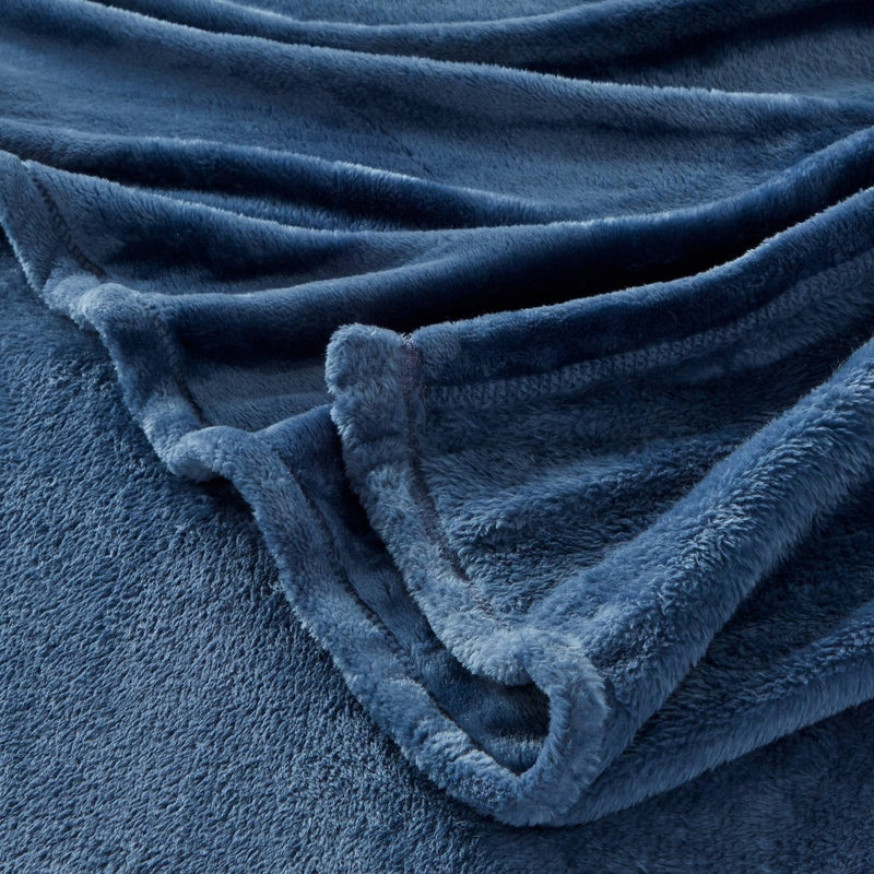 Twin/Twin XL Microplush Bed Blanket Metallic Blue - Threshold