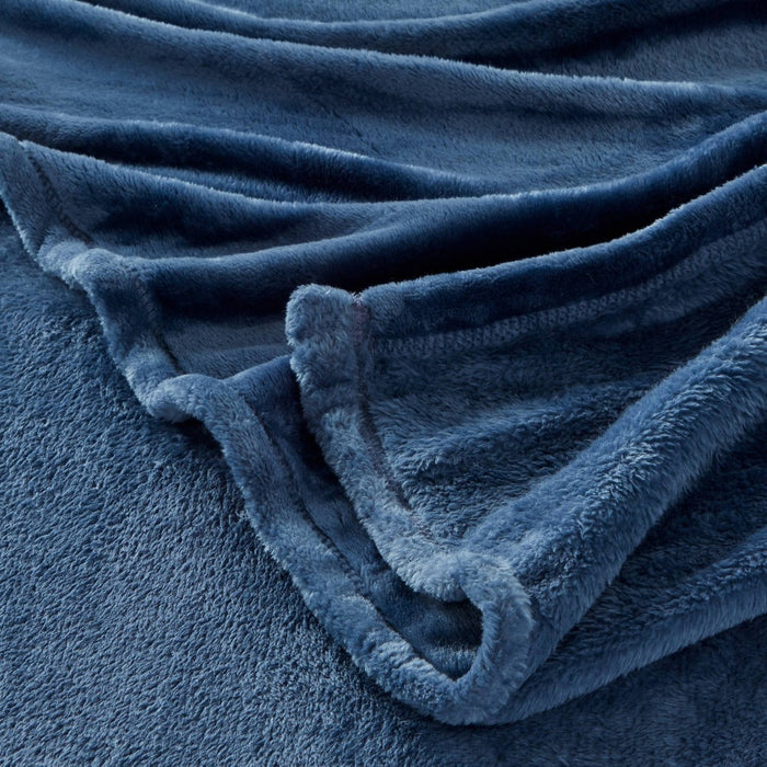 Twin/Twin XL Microplush Bed Blanket Metallic Blue - Threshold