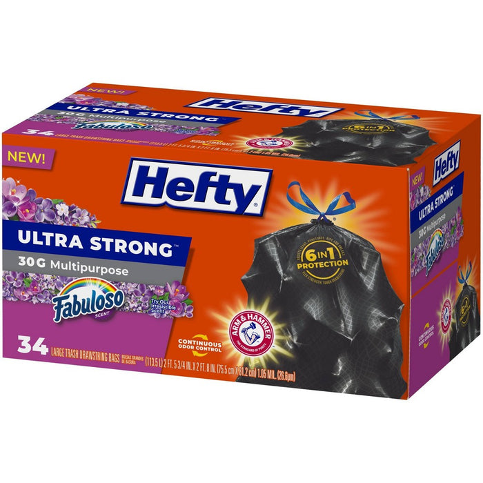 Hefty Ultra Strong Fabuloso Multi Purpose Trash Bags - 13 Gallon - 34ct