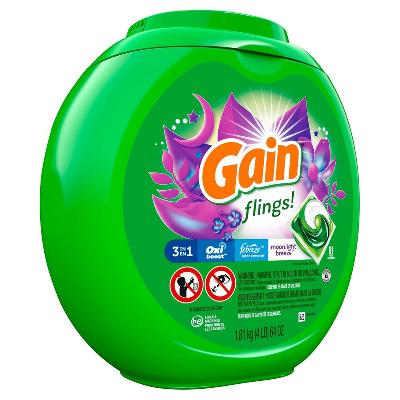 Gain flings! Laundry Detergent Pacs Moonlight Breeze Scent - 81ct
