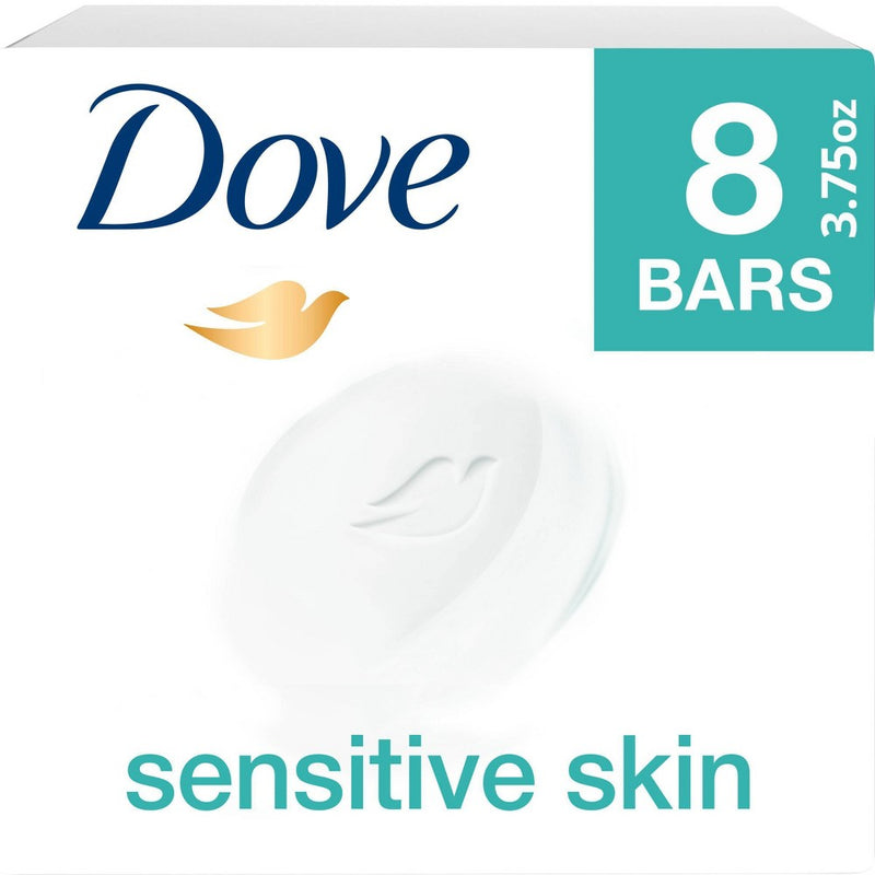 Dove Sensitive Skin Unscented Beauty Bar Soap - 8pk - 3.75oz each