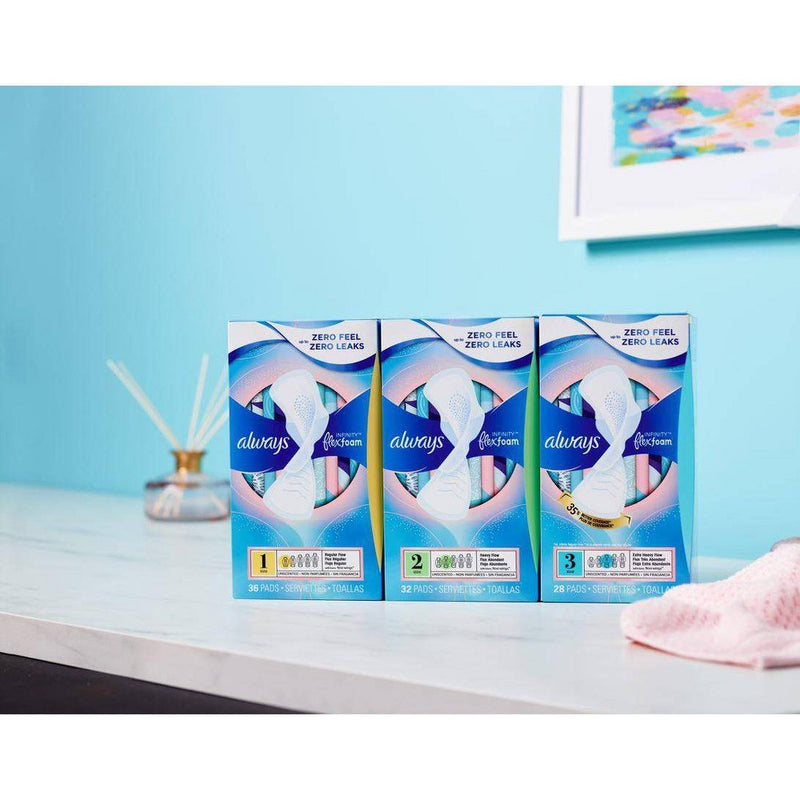 Always Infinity Super Absorbency Avec Flex Foam Pads - Unscented - Size 2 - 46ct