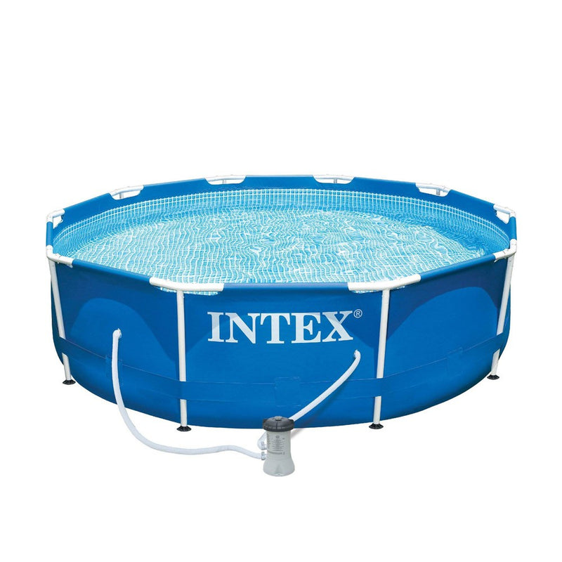 Intex 10' x 30" Metal Frame Round Above Ground Swimming Pool Set w/ Filter Pump (LOCAL PICKUP ONLY)