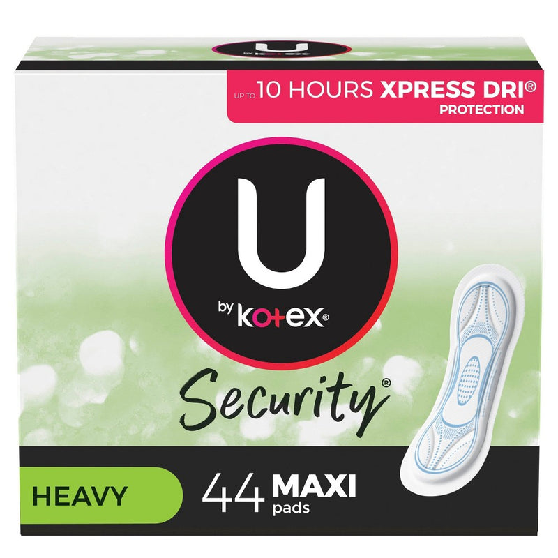 U by Kotex Security Unscented Heavy Absorbency Maxi Pads - Long - 44ct