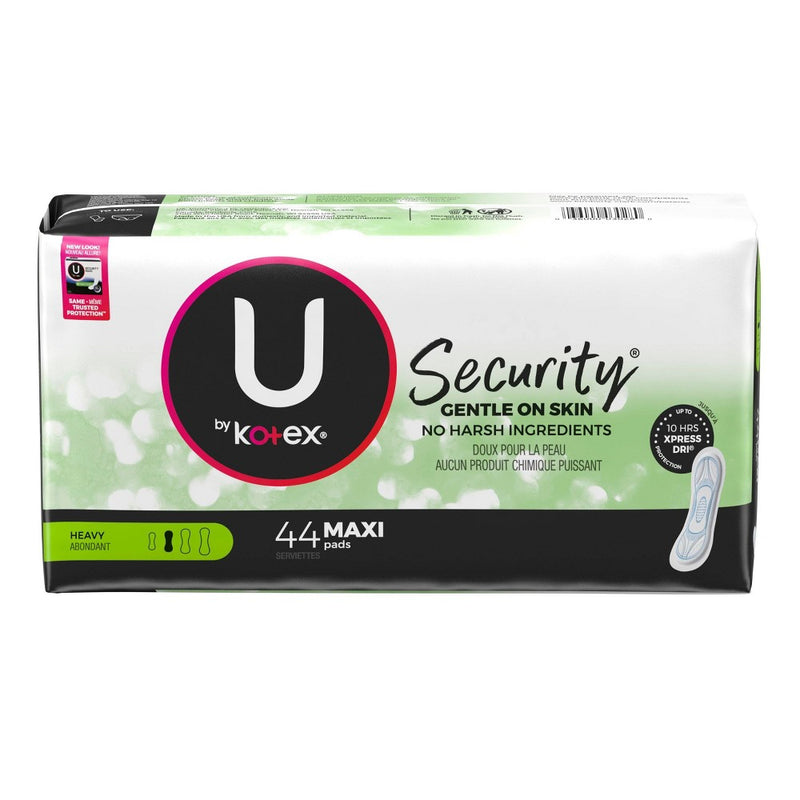 U by Kotex Security Unscented Heavy Absorbency Maxi Pads - Long - 44ct