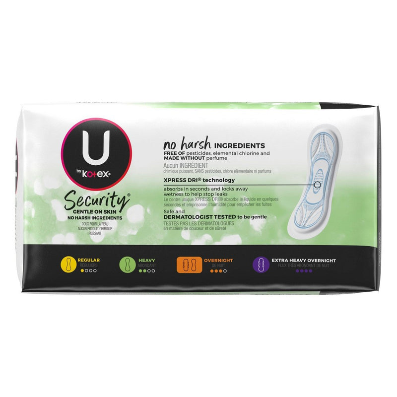 U by Kotex Security Unscented Heavy Absorbency Maxi Pads - Long - 44ct