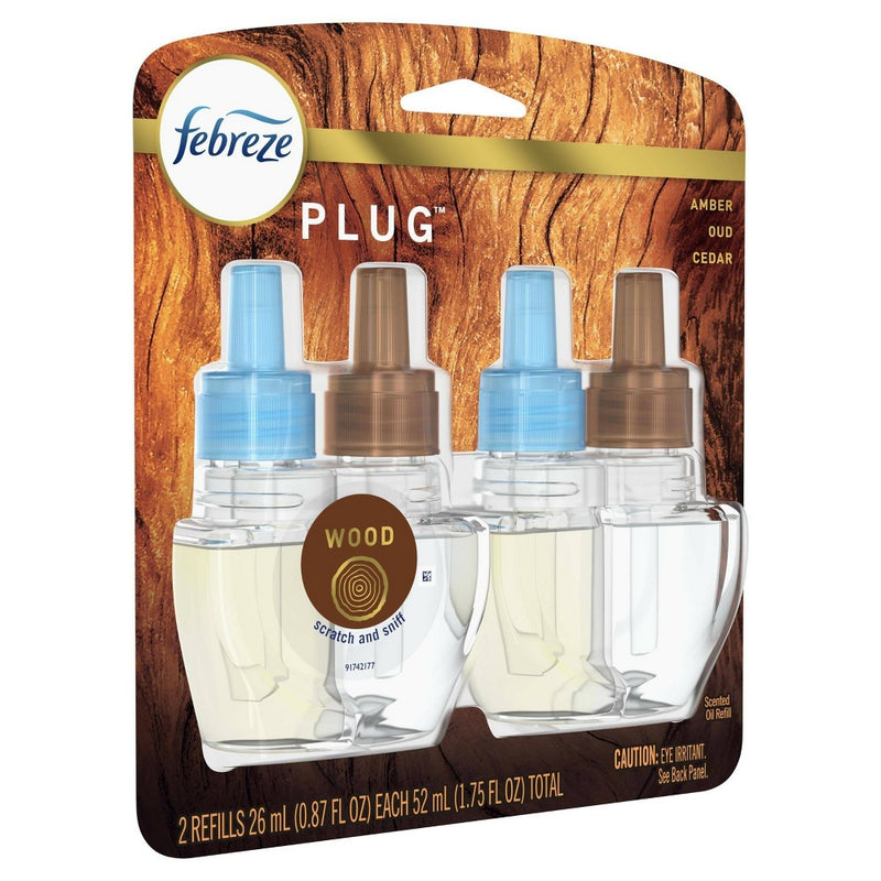 Febreze Plug Wood Refill with Fade Defy Technology - 2ct