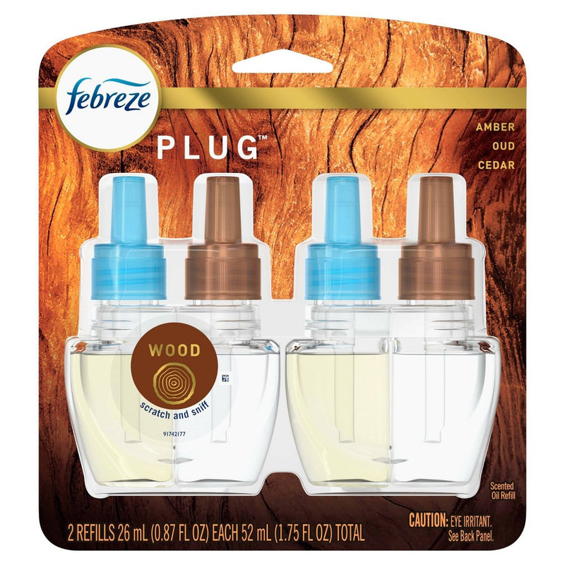 Febreze Plug Wood Refill with Fade Defy Technology - 2ct