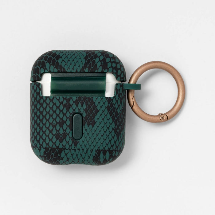 heyday Airpod Case - Snake Skin Print Green