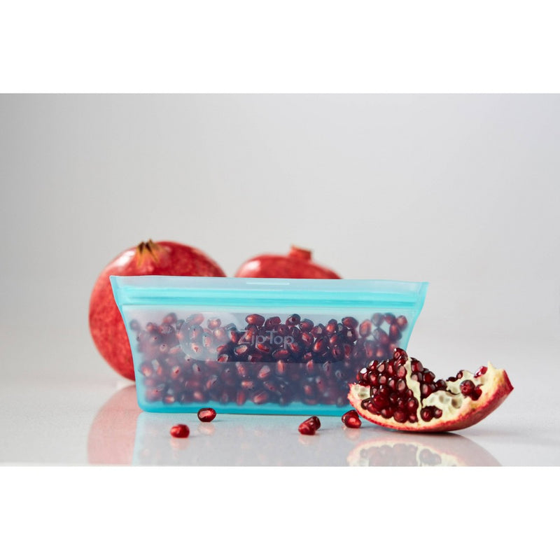 Zip Top 4oz Reusable 100% Platinum Silicone Container - Snack Bag - Teal