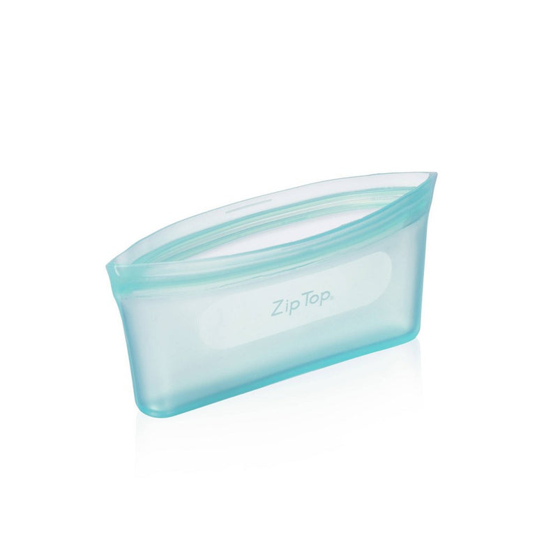 Zip Top 4oz Reusable 100% Platinum Silicone Container - Snack Bag - Teal