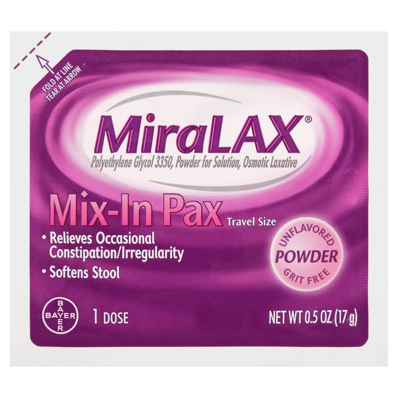 MiraLAX Laxative Powder for Gentle Constipation Single Dose Packet Relief - 10ct