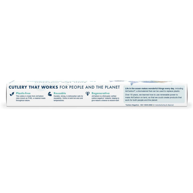 Restore Foodware AirCarbon Natural Cutlery Pack with Bag - 3pc. Plastic-free, reusable, regenerative