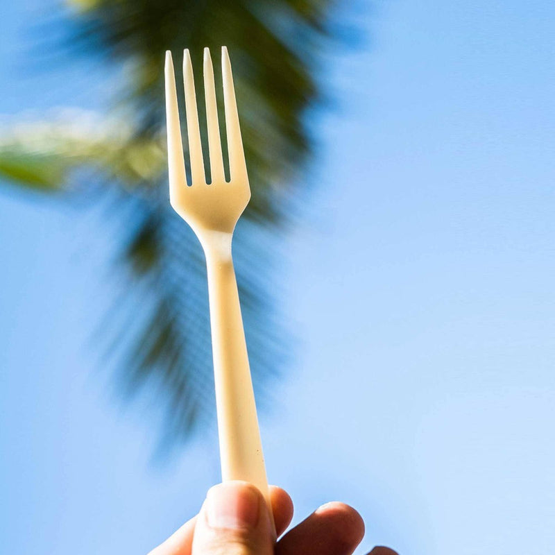Restore Foodware AirCarbon Natural Cutlery Pack with Bag - 3pc. Plastic-free, reusable, regenerative