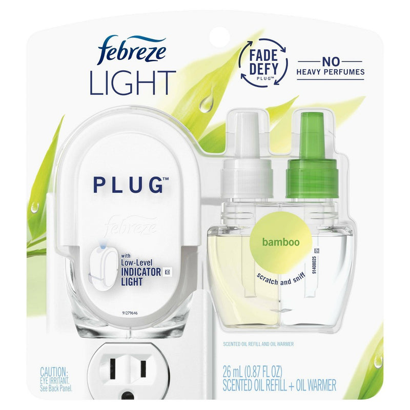 Febreze Light Plug Bamboo Starter Kit with Fade Defy Technology