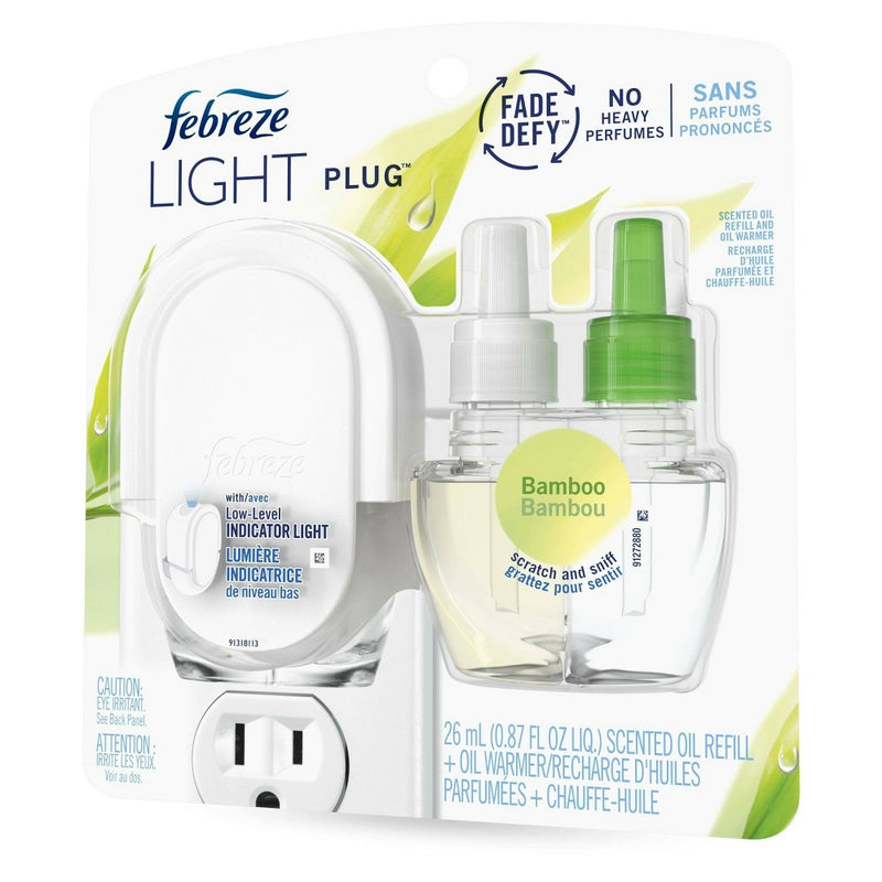 Febreze Light Plug Bamboo Starter Kit with Fade Defy Technology
