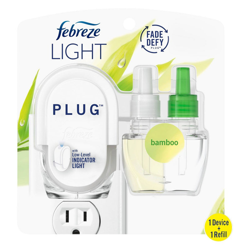 Febreze Light Plug Bamboo Starter Kit with Fade Defy Technology