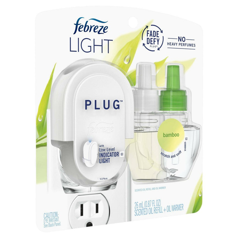 Febreze Light Plug Bamboo Starter Kit with Fade Defy Technology