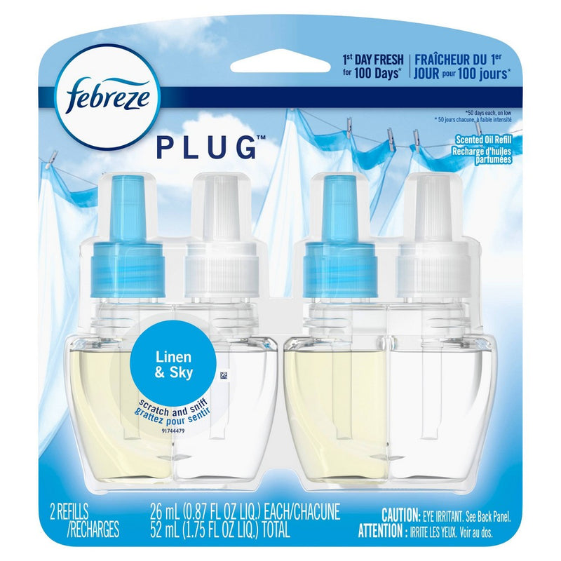Febreze Plug Linen & Sky Refill with Fade Defy Technology - 2ct