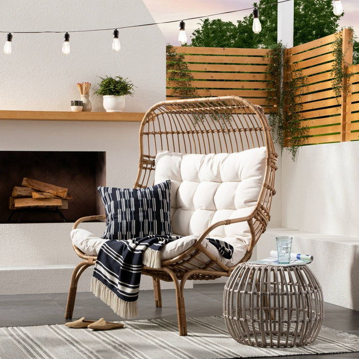 Wicker & Metal Patio Egg Chair - Threshold designed with Studio McGee (LOCAL PICKUP ONLY)