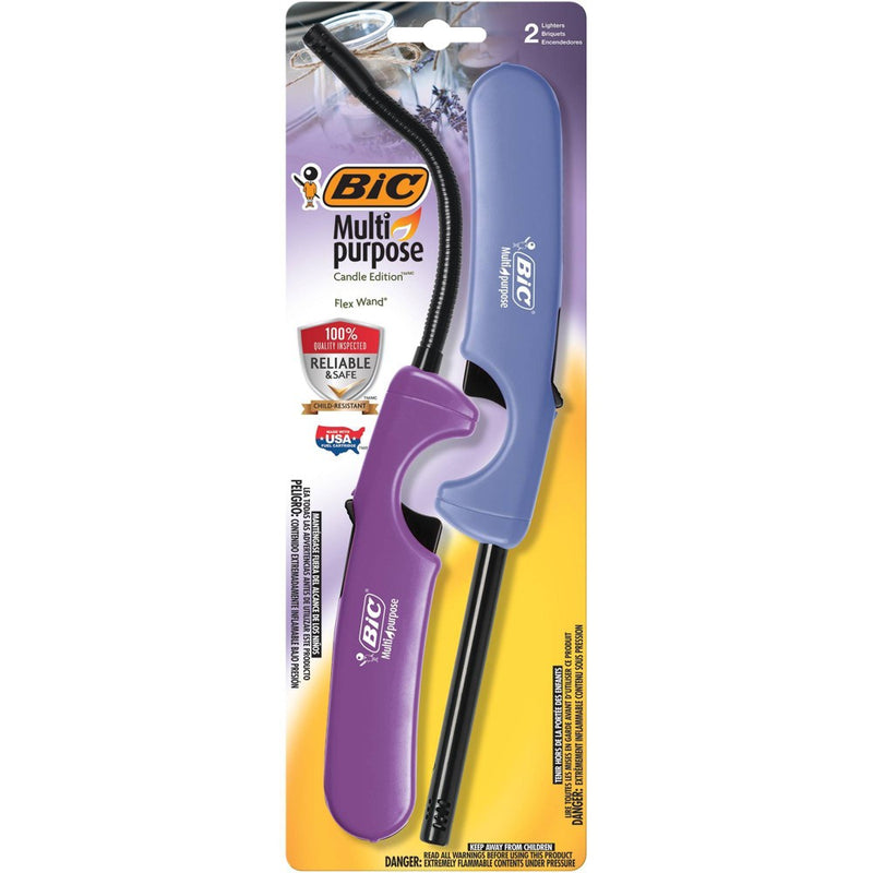 2pk Combo Candle Edition Multi-Purpose and Flex Wand Lighter Blue/Purple - BiC