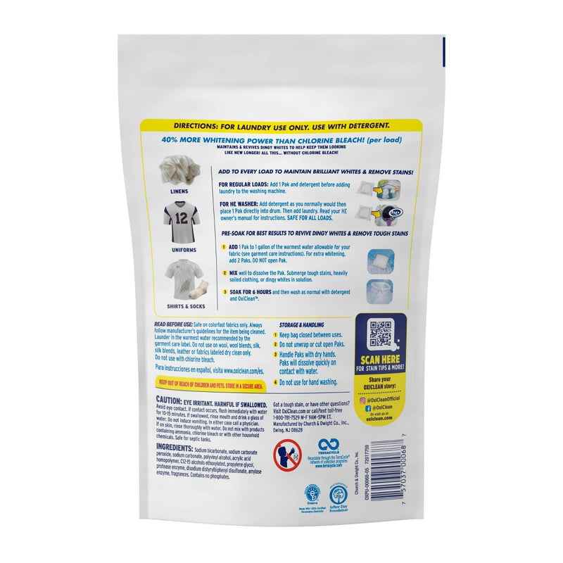 OxiClean White Revive Laundry Whitener + Stain Remover Power Paks - 24ct