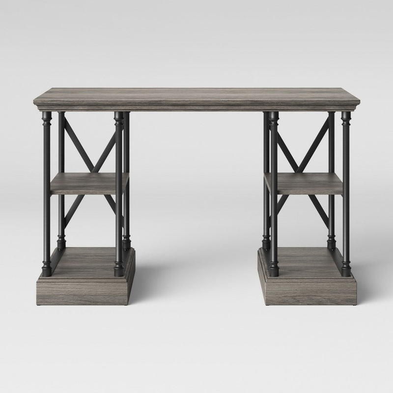 Conway Wood Writing Desk with Storage Gray - Threshold (LOCAL PICKUP ONLY)