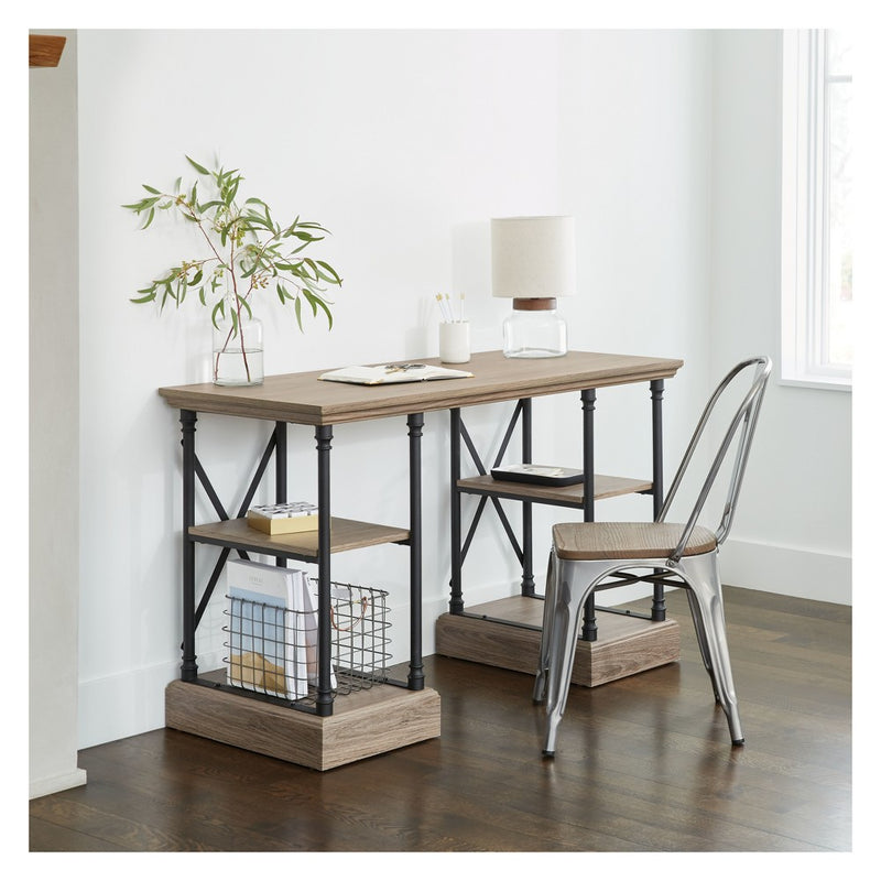 Conway Wood Writing Desk with Storage Gray - Threshold (LOCAL PICKUP ONLY)