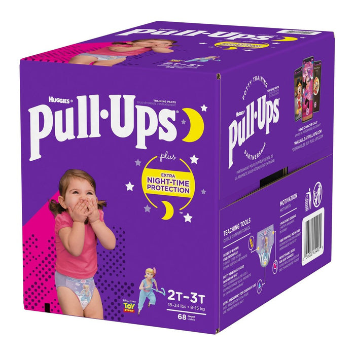 Huggies Pull Ups Girls' Night-Time Training Pants Super Pack - 2T-3T (68ct)