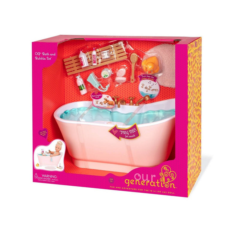 Our Generation Bathtub Accessory with Sounds for 18" Dolls - Bath & Bubbles Tub Set