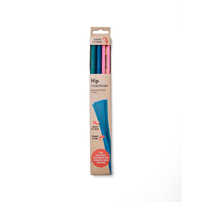 Hip Clean Straw Reusable Drinkware - 3pk-