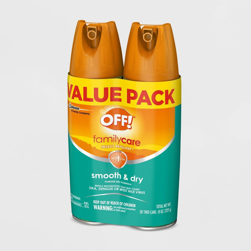OFF! 4oz 2ct FamilyCare Insect Repellent Smooth & Dry