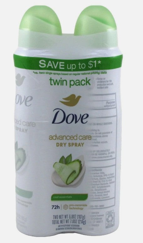 Dove go Fresh Cool 48-Hour Antiperspirant & Deodorant Spray Twin Pack 2ct