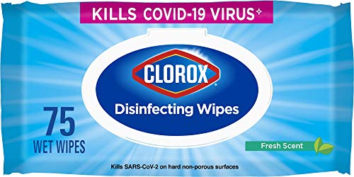 Clorox Disinfecting Wipes, Fresh Scent - 75 Count Each (Pack of 6) (31430)