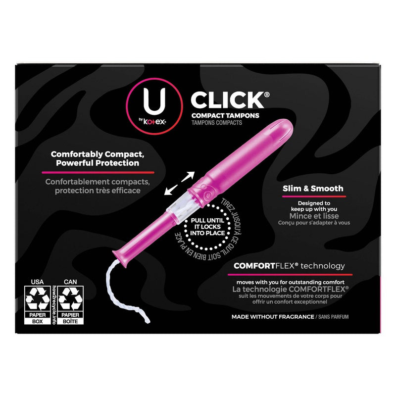 U by Kotex Click Compact Unscented Tampons - Regular - 32ct
