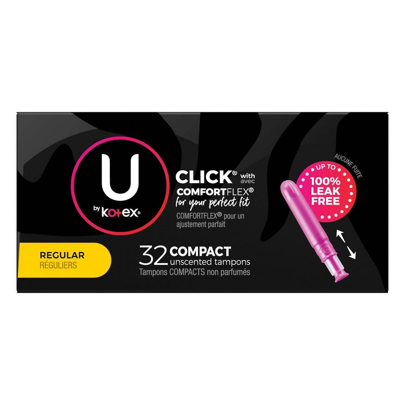 U by Kotex Click Compact Unscented Tampons - Regular - 32ct