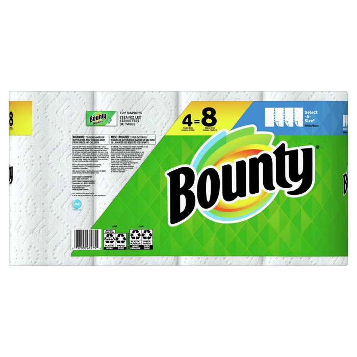 Bounty Select-A-Size Paper Towels - 4 Double Rolls.