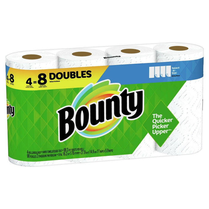 Bounty Select-A-Size Paper Towels - 4 Double Rolls.
